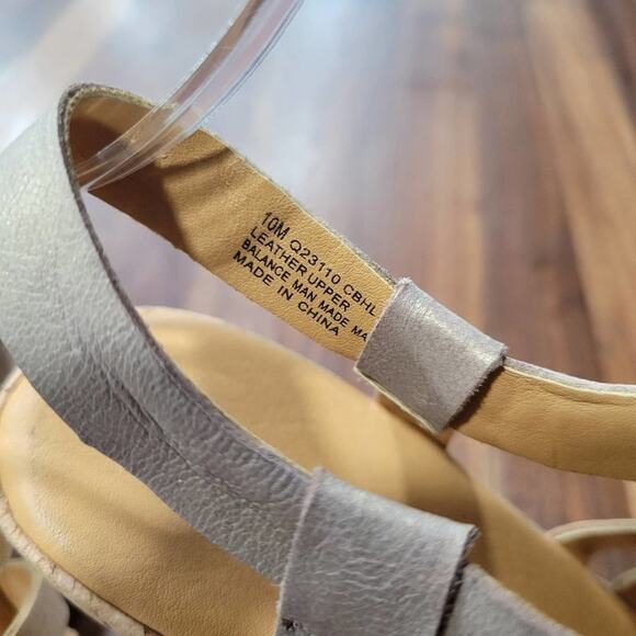 Korks by Kork Ease Poppy Wedge Leather Sandal, Metallic Size 10 - Picture 9 of 12